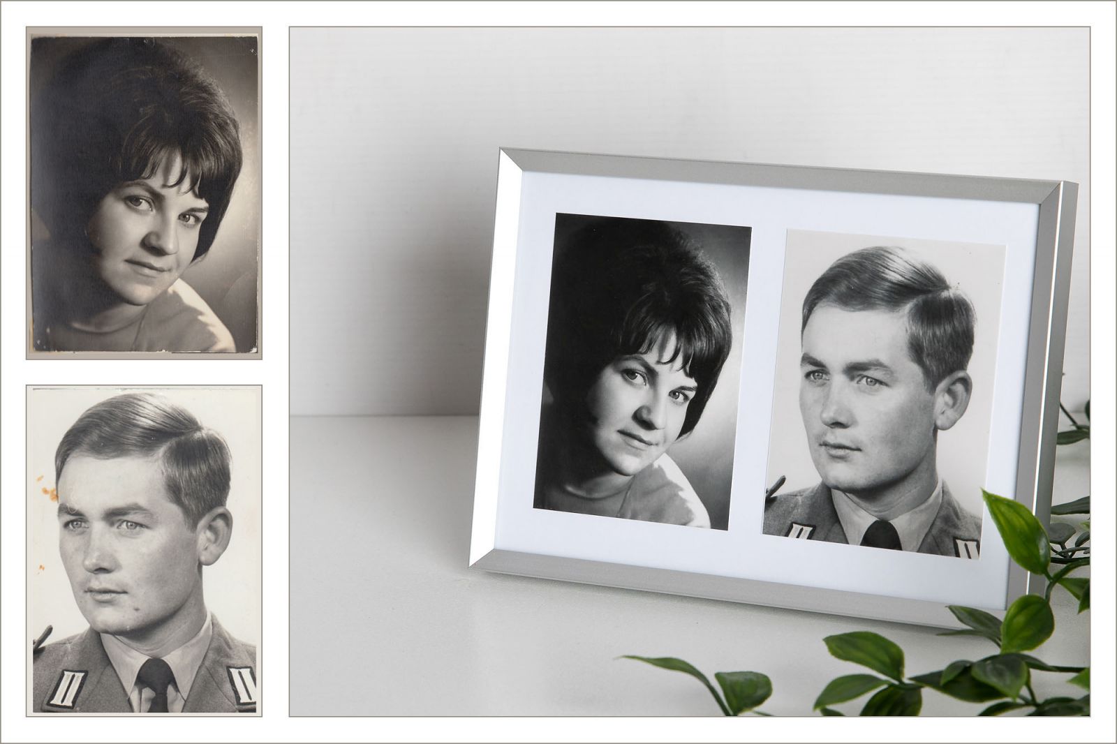 Neue Kunstwerke aus alten, antiken Fotos durch Fotorestauration und professioneller Reprofotografie und Vergrößerung